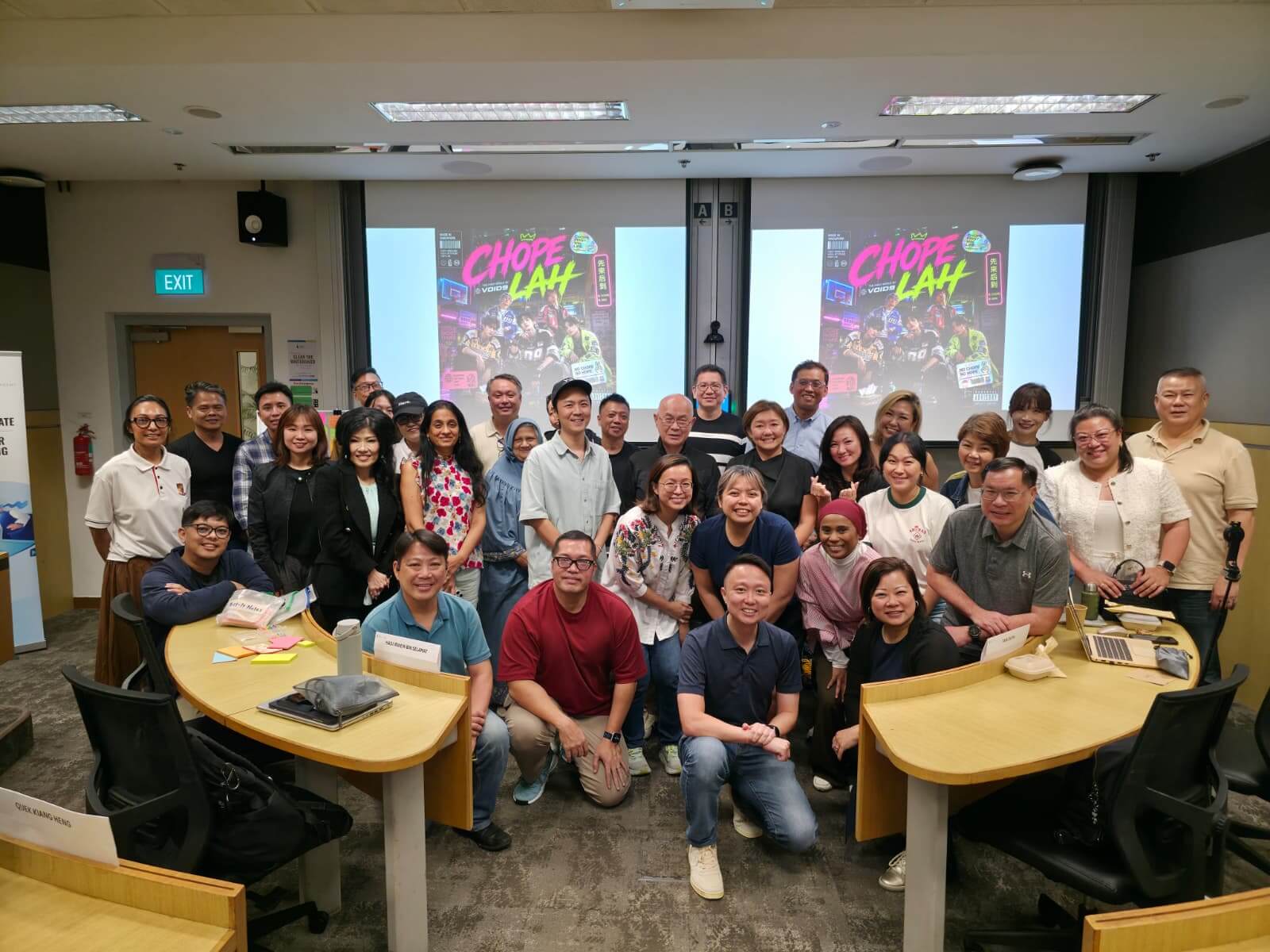 Group photo at the Chope Lah film screening event
